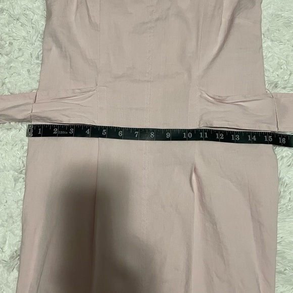 Vince |  Linen-Blend Square Neck Midi in Blush Pink 2 - Picture 14 of 15